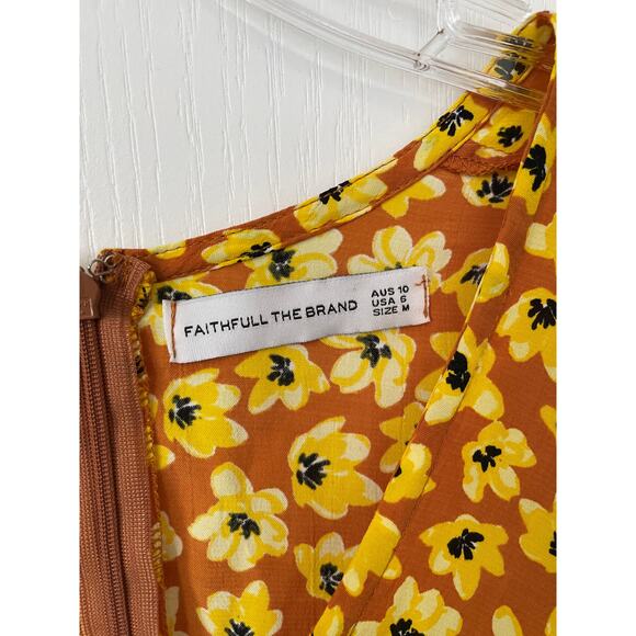Faithfull the Brand Ilia Mini Dress Saffron Thelma Floral Medium 6 - Picture 8 of 15